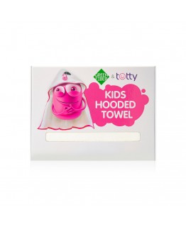 Детское полотенце с уголком Green Fiber & Totty, белое с розовым кантом