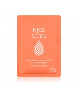 Тканевая маска для лица тонизирующая с ниацинамидом NICE CODE, 24 мл