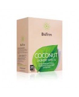 Пластины для стирки деликатных тканей BioTrim COCONUT, 38 шт.